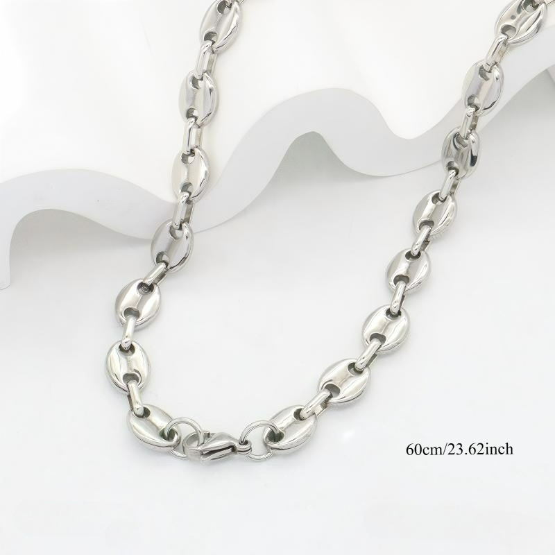 Men's 18K Gold Plated Coffee Bean Pig Nose Necklace